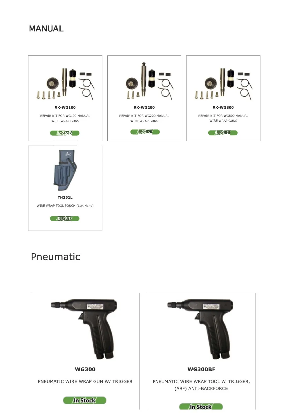 Outils manuels et pneumatiques