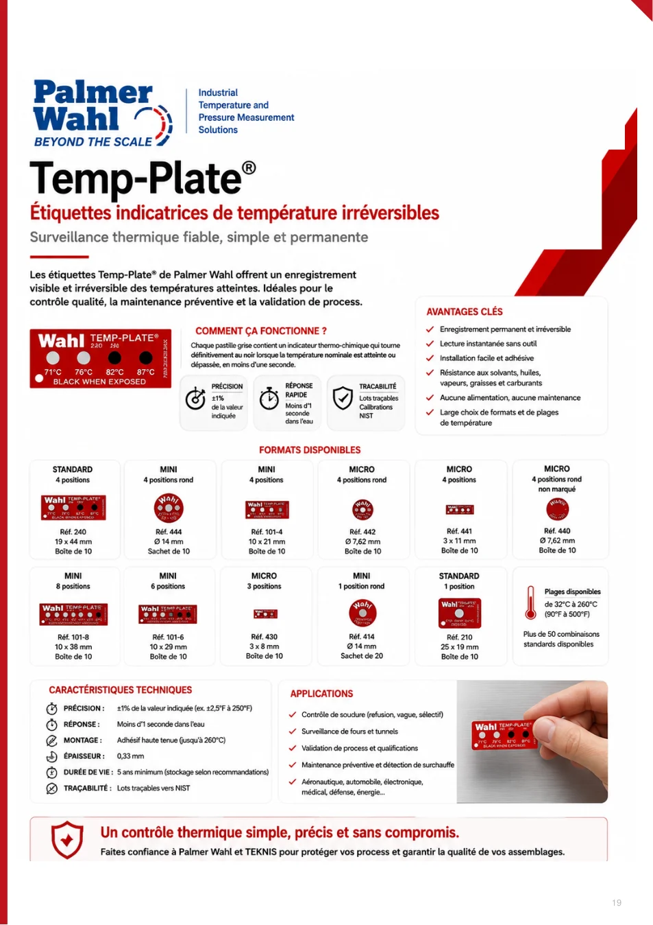 Temp-Plate® - page 19 du catalogue TEKNIS 2026