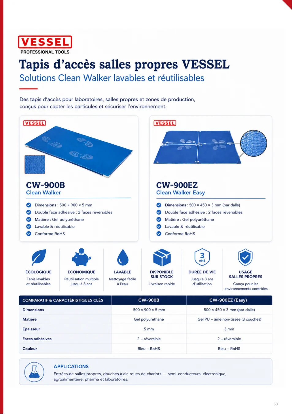 Tapis d’accès salles propres VESSEL - page 50 du catalogue TEKNIS 2026